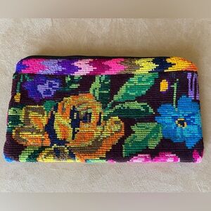 Floral Needle Work Clutch Made in Guatemala